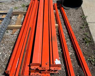 Lot of Ten 10’ Metal Pallet Racking Shelf Legs