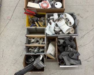 Lot of Plumbing , Electrical, Hand Tools, Piping Couplers and Connectors