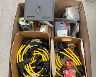Large Lot of Heavy Duty Job Site Adapters, Airstream Panel Cover LP & CO Gas Alarms, Stainless Electrical Wall Plates
