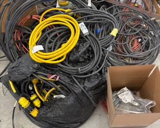 Large Lot of Heavy Gage Industrial Grade 220 Wiring and Extension Cords
