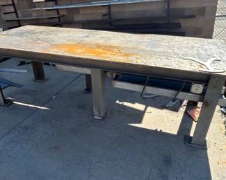 Large Steel 10’ Workbench for Metal work with Power supply