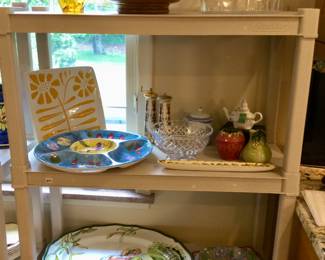 Serving Platters, Yellow Glass Sitting Dog