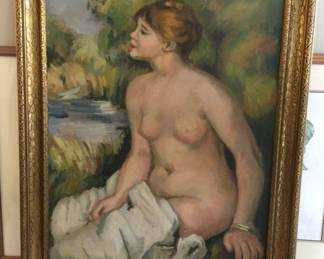 Gold Frame 37 x 30 Semi Nude Woman (Renoir style)