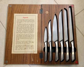 Stainless Knife Set in Wooden Case