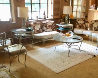 Vintage Woodard 9 Piece Wrought Iron Furniture In fabulous condition!!!!!