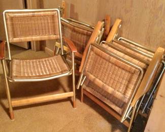 MCM Wicker Folding Patio Chair (4)