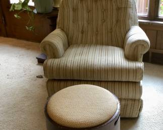 (2 available) Swivel Rocking Chairs w/Storage Ottomans