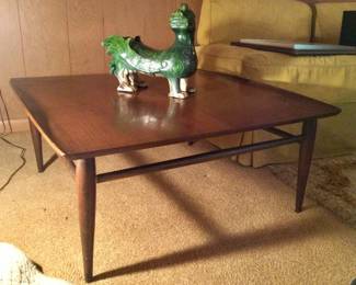 33" Square MCM Cocktail Table w/flared edges by Bassett Furniture