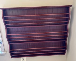 Wall mounted magazine/plate display shelf
