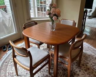 Vintage Danish teak kitchen table and 4 chairs