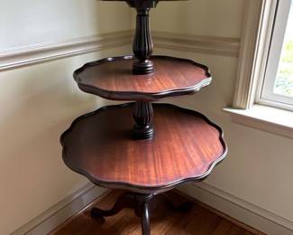 3 tiered pie crust display table