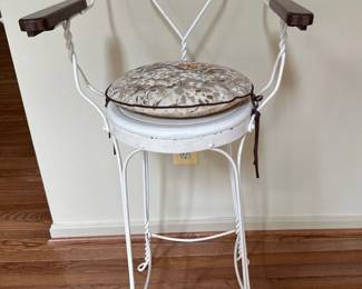 Vtg. wrought iron ice cream parlor stool