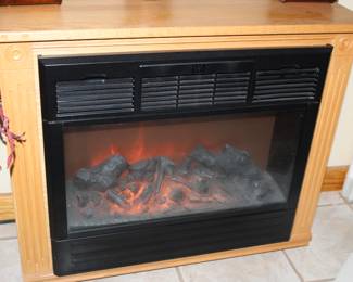 Heat Surge 1500w heater, Amish wood mantle