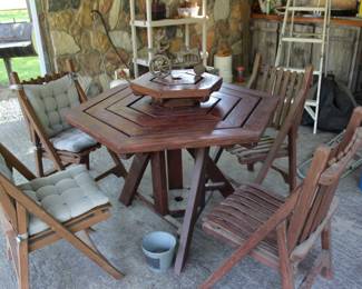 cedar patio table and chairs