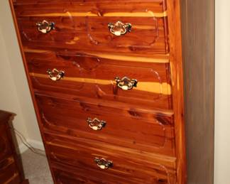 cedar five-drawer chest