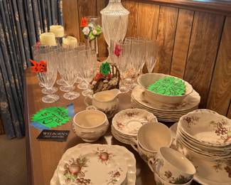 Beautiful Dishes - Glass sets - Lamp = Small Dinet Table