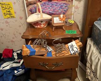 Side Table - Air Mattress - Pump - Coat Hangers - Decor Items