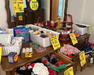 Dresser with Matching Mirror - Socks - Gloves - Purses - Make-up Items
