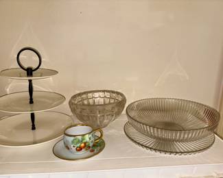 Serving Pieces, tidbit tray, cup and saucers