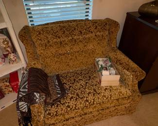 Over sized vintage Mid Cent velvet Chair #1