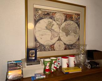 Vintage framed world map