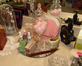 fancy Jar, ring, dish, nail polish, clay, masks