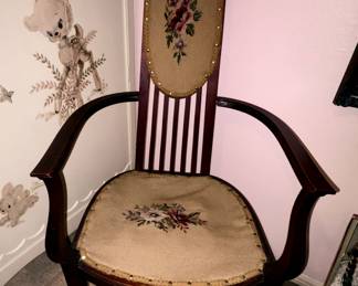 Antique needlepoint chair