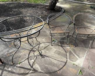 Iron table with chairs