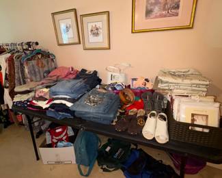 Vintage clothes, shoes , nylons, Curtains, bags and totes