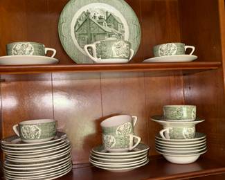 The Old curiosity shop dishes in green