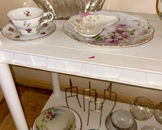 Crystolite by HEISEY 13” Bowl, More Cups and Saucers, Decorative plates