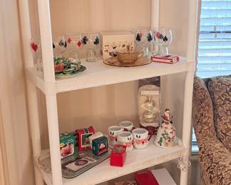 Variety of Vintage items holiday, Barware
