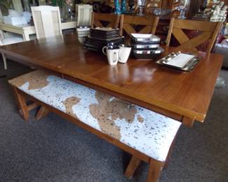 Table with bench and 4 chairs