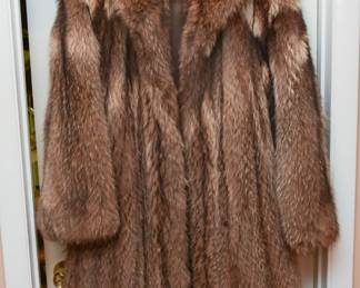 Vintage Custom Furrier Made Tanuki Fur Coat