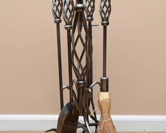 (5) Piece Wrought Iron Fire Place Set