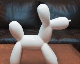 Jeff Koons White Ceramic Balloon Animal