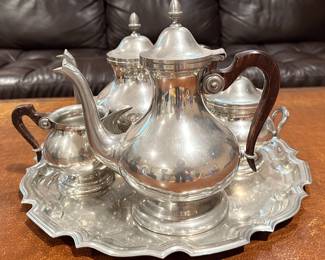 (5) Piece Italian Silver Plate Tea Set