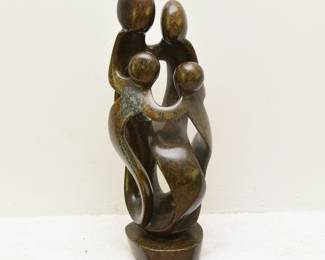 'Family' Modern Marble Sculpture Signed