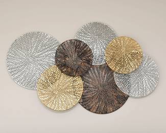 Modern Circular Gold And Silver Metal Wall Art