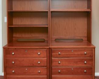 (6) Drawer Solid Fruitwood Storage Units With File Drawers And Shelving