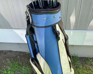 Blue/Beige Cloth Bag With Various Brand Clubs