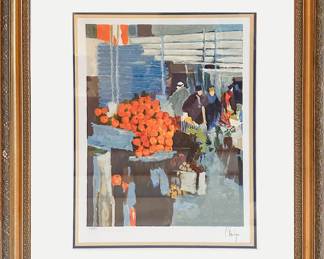 ‘The Fruit Market’ By Claude Faucher Signed Limited Edition Silkscreen Print On Paper
