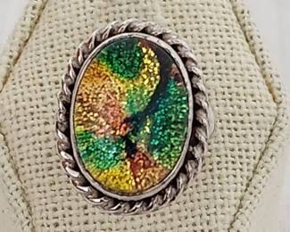 Multi Colored See Thru Stone Ring