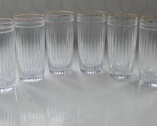 GOLD RIMMED ICED TEA OR TOM COLLINS GLASSES