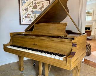 Steinway & Sons ebonized baby grand piano, made exclusively for L. Grunewald Co. New Orleans