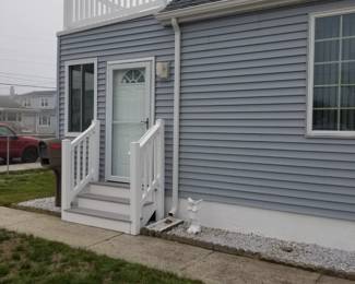 Vinyl railing; Trex stairs