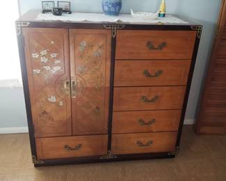 Lovely Chinoiserie armoire with drawers by Bassett Furniture