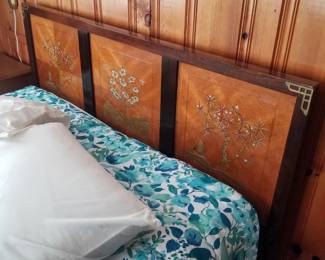 Chinoiserie double bed by Bassett Furniture matches armoire