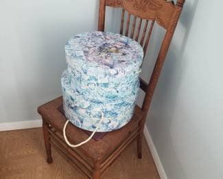 Victorian chair - two available; hatboxes