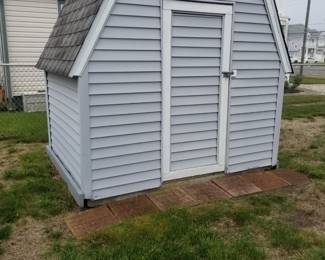 Shed is 8 ft. wide and 7 ft. deep